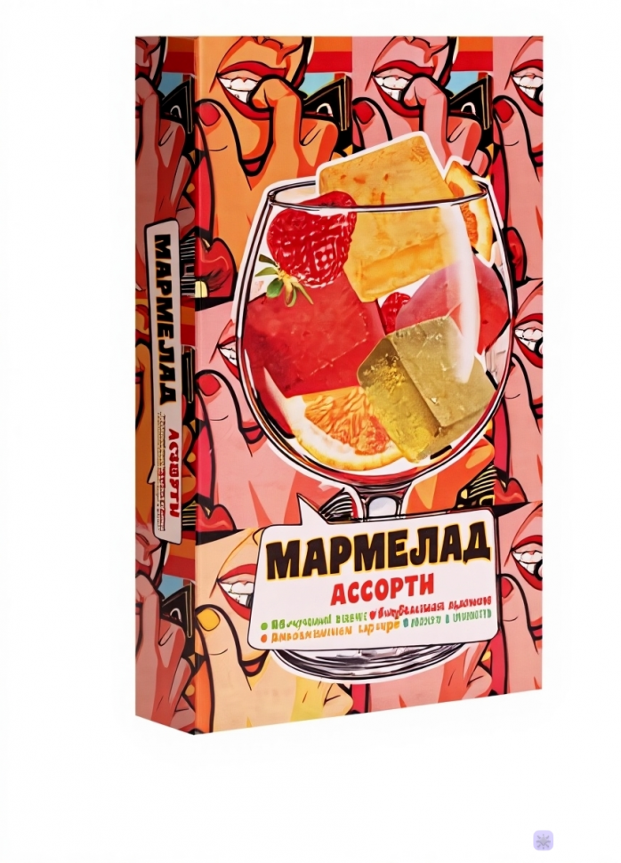  Мармелад АлкоАссорти(яблочный виски, клубничный просекко, апельсиновый вермут, лайм текила) 110г в Ахтубинске