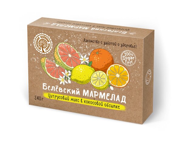 №2 Мармелад белевский на фруктозе 240г "Цитрусовый микс" в Ахтубинске